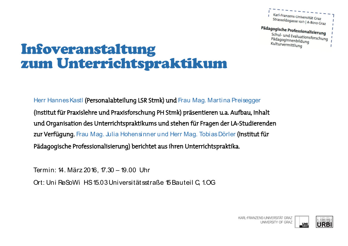 Aufbau Inhalt Und Organisation Des Unterrichtspraktikums Veranstaltungen Der Uni